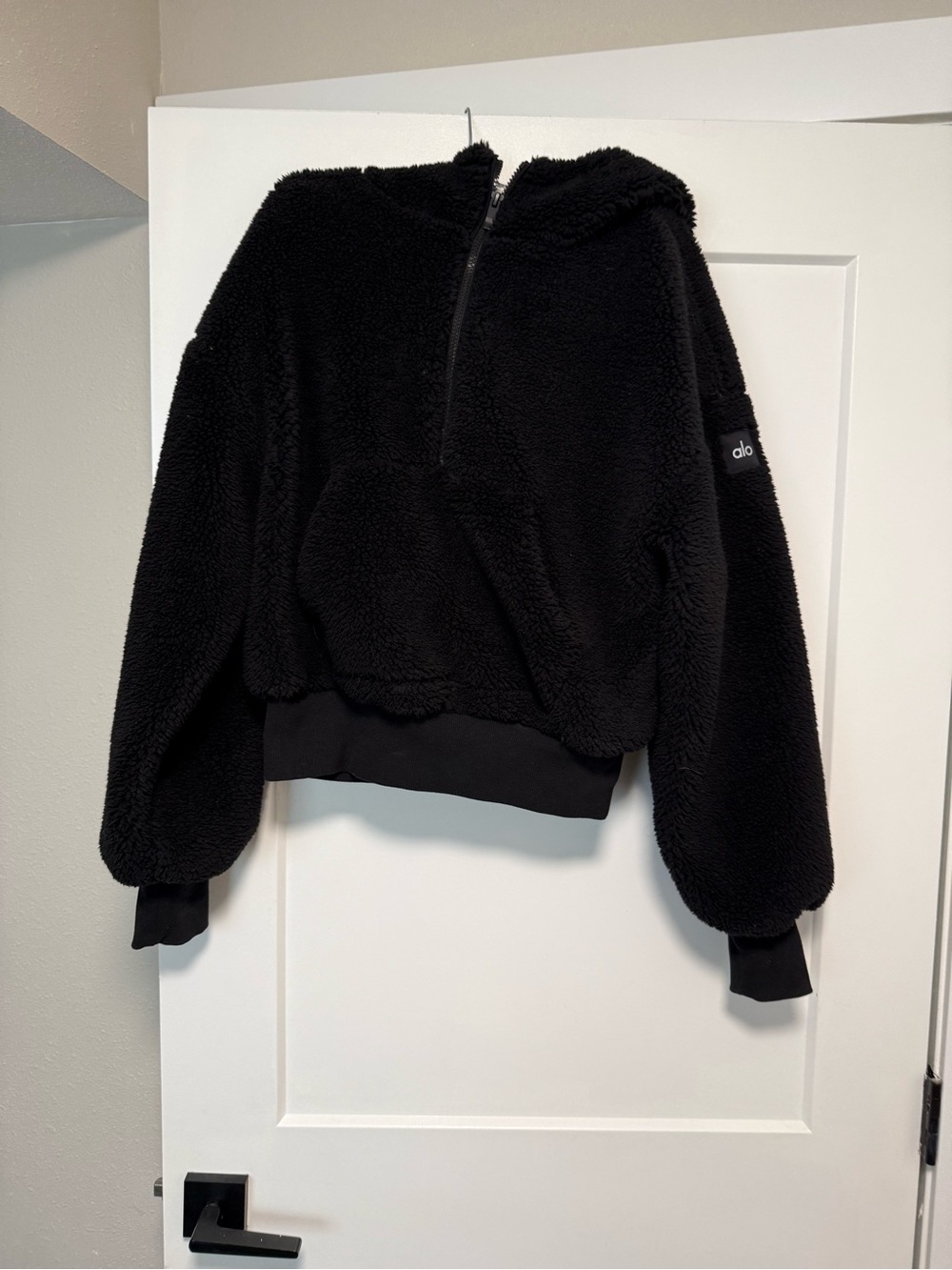Alo Sherpa Hoodie Half Zip Black size S